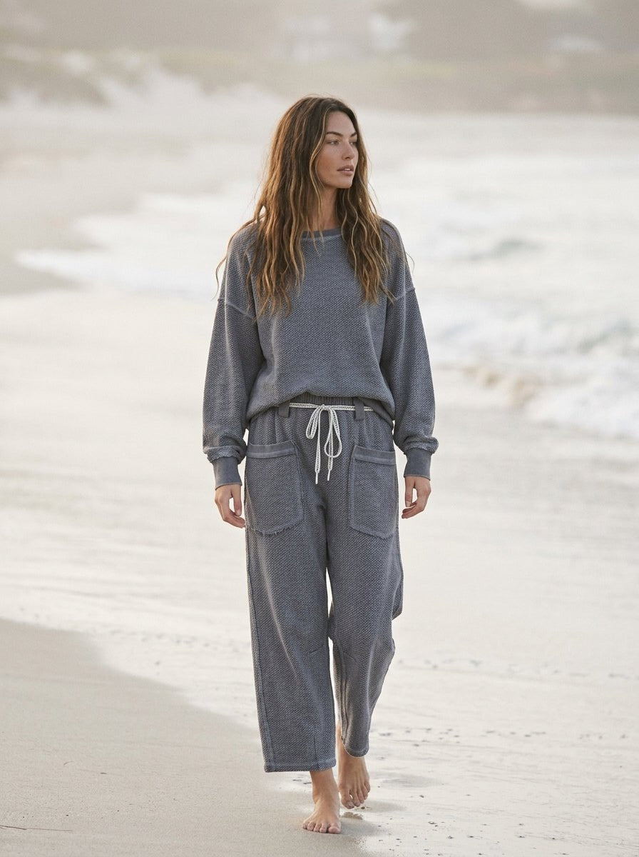 Holly Textured Knit Washed Pants - Westly