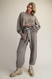 Holly Textured Knit Washed Pants - Westly