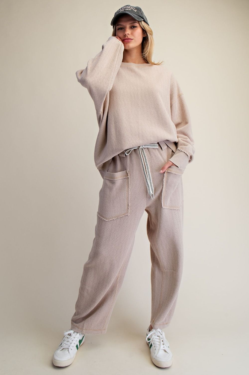 Holly Textured Knit Washed Pants - Westly