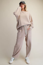 Holly Textured Knit Washed Pants - Westly