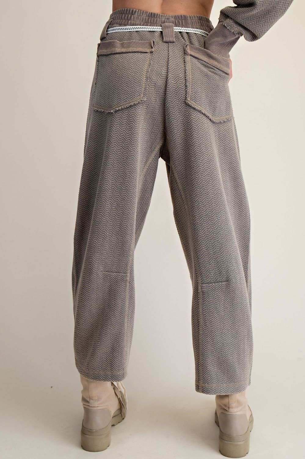 Holly Textured Knit Washed Pants - Westly