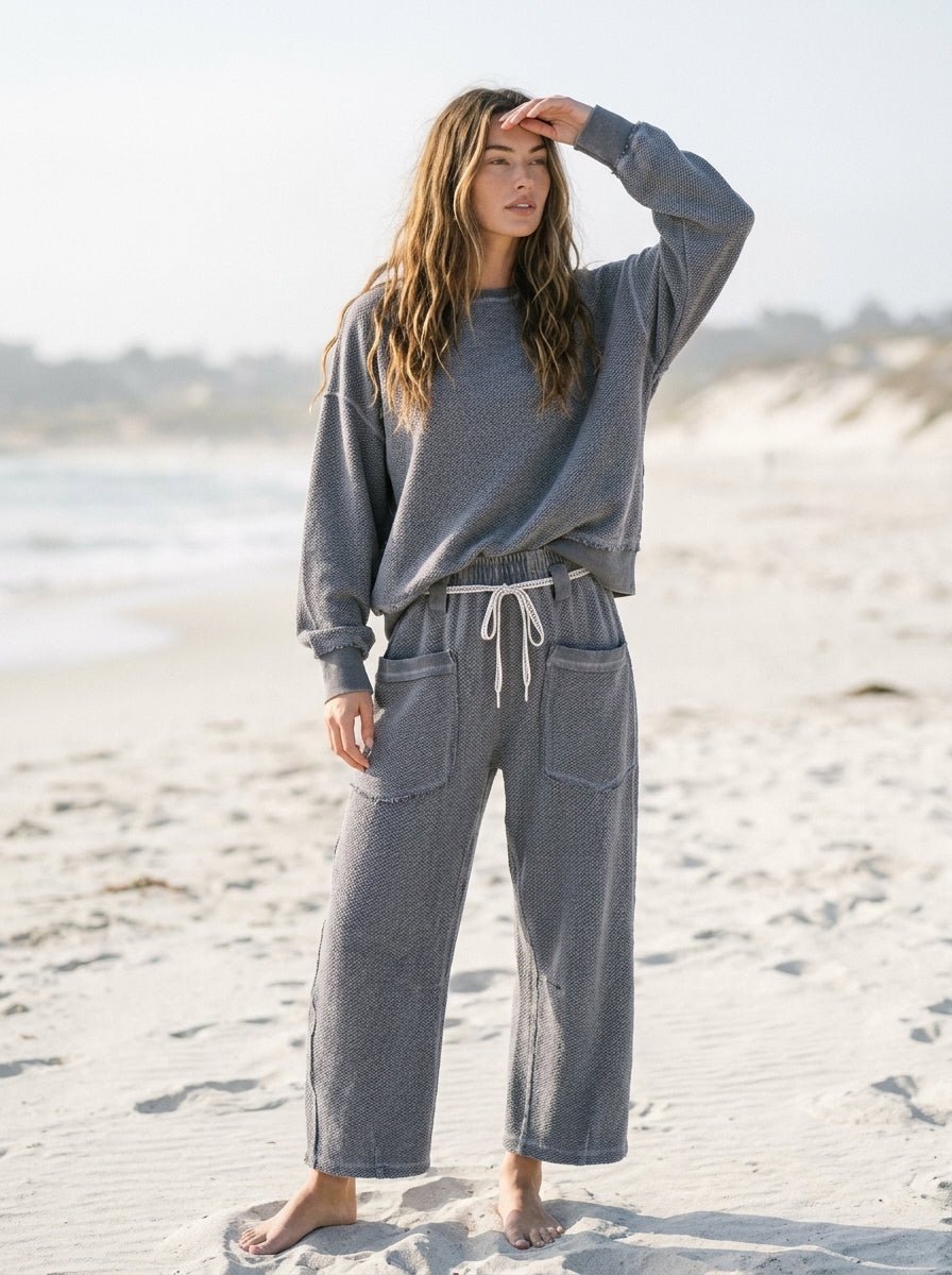 Holly Textured Knit Washed Pants - Westly