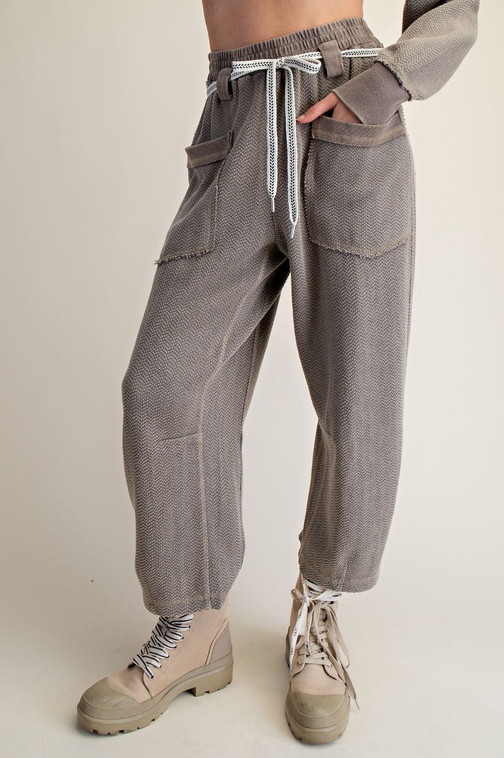 Holly Textured Knit Washed Pants - Westly
