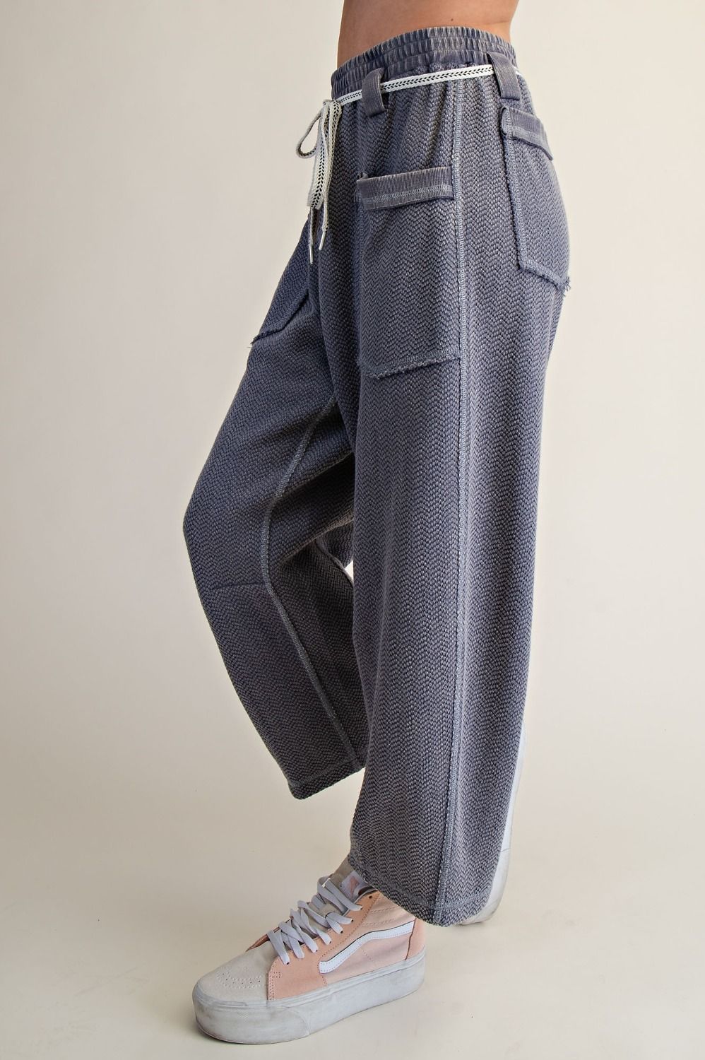 Holly Textured Knit Washed Pants - Westly