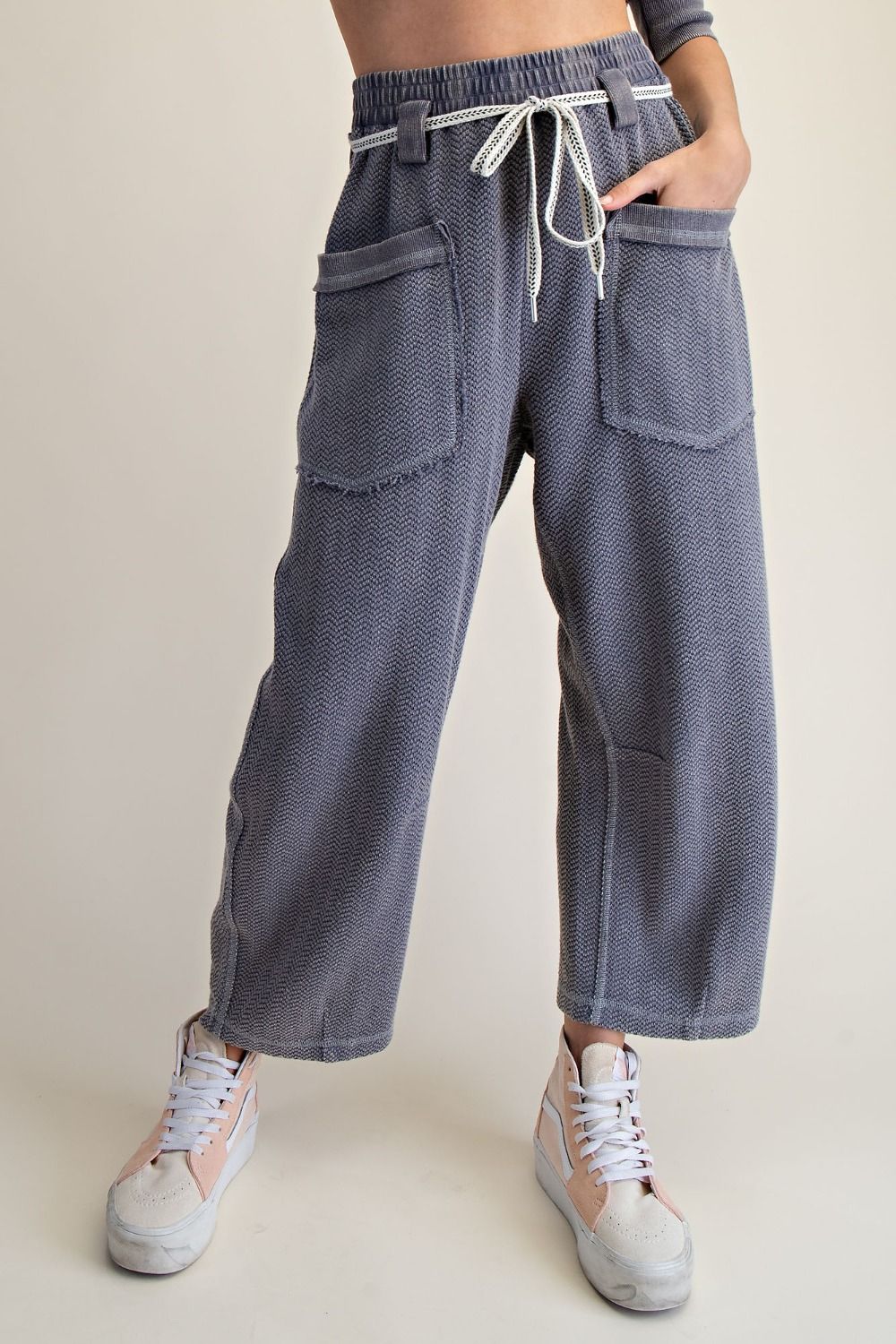 Holly Textured Knit Washed Pants - Westly