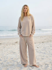 Holly Textured Knit Washed Pants - Westly