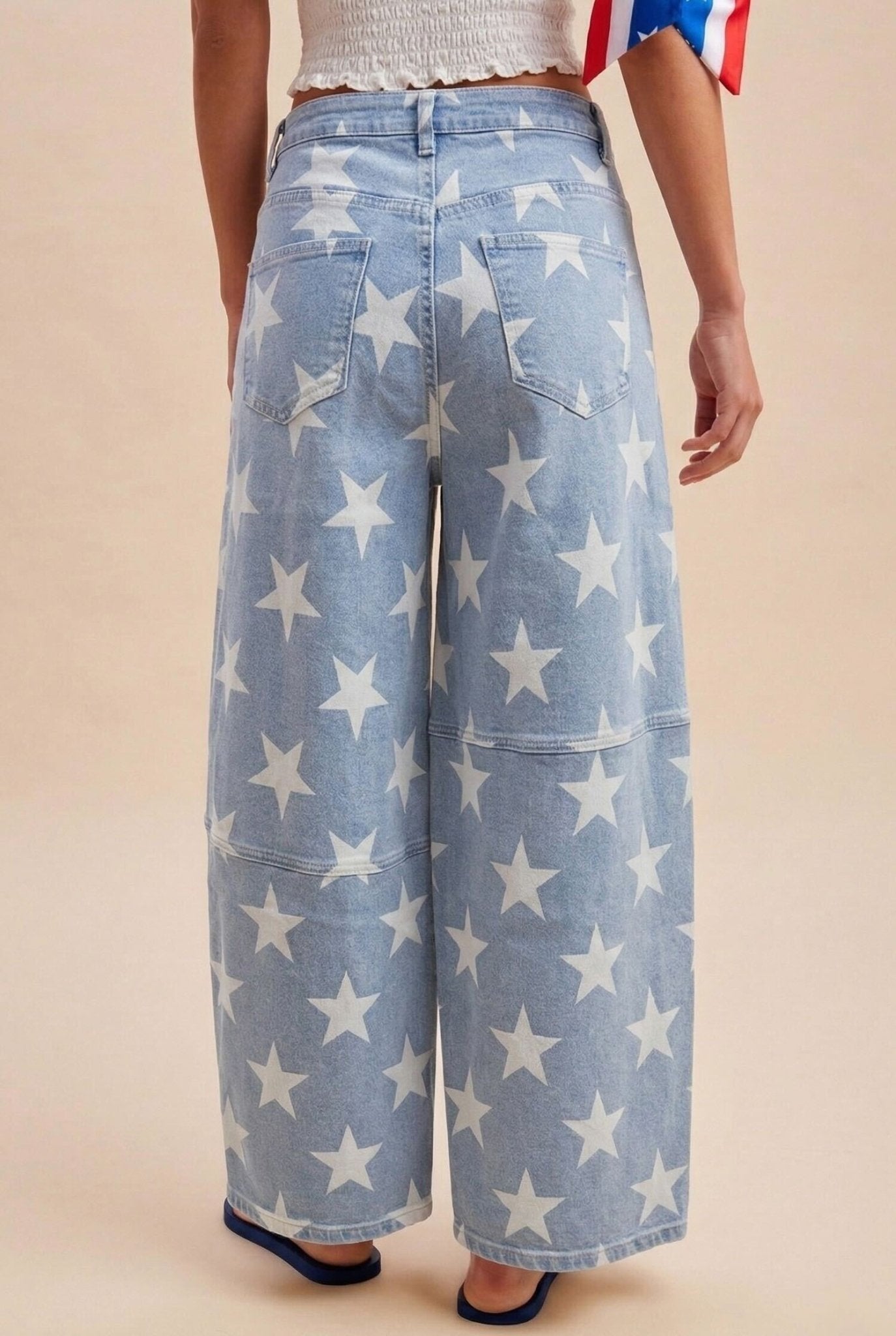 Hollywood Star Denim Barrel Leg Pants - Westly
