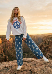 Hollywood Star Denim Barrel Leg Pants - Westly