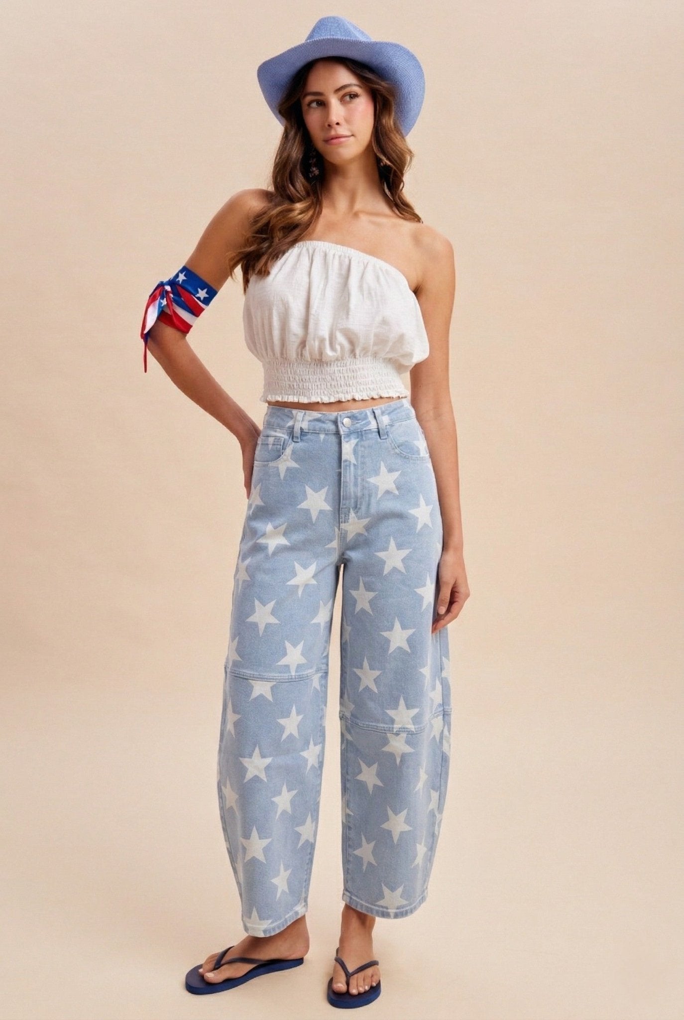 Hollywood Star Denim Barrel Leg Pants - Westly