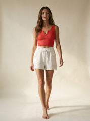 Home Stretch Washed Double Gauze Shorts - Westly