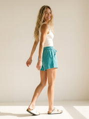 Home Stretch Washed Double Gauze Shorts - Westly