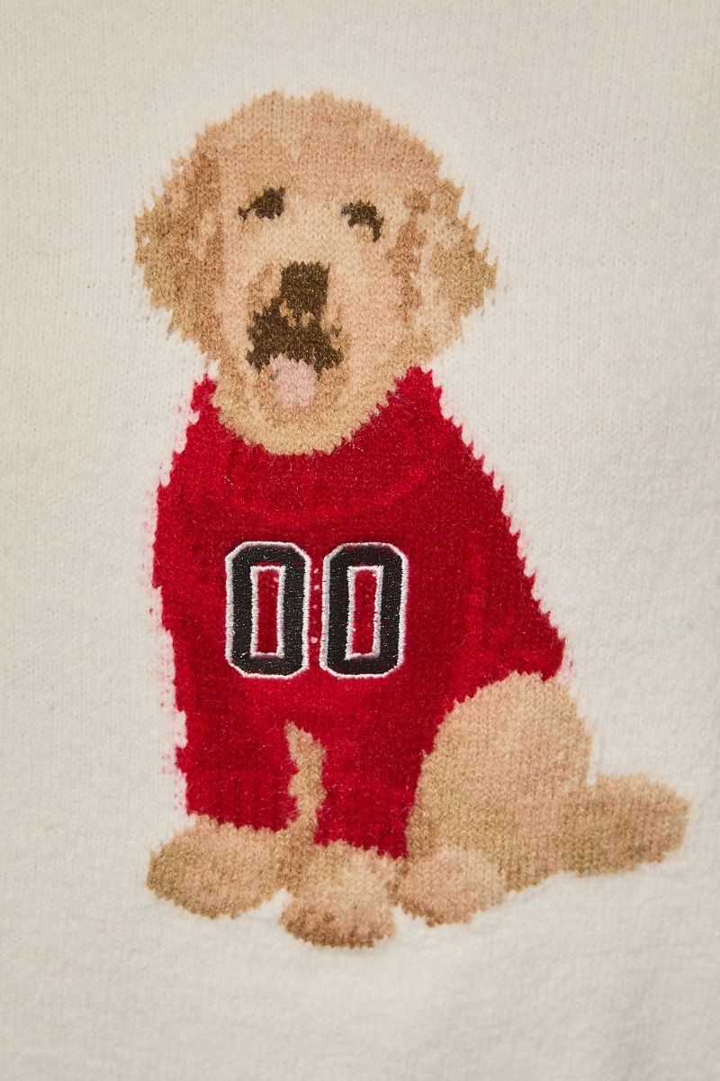 Home Team Game Day Dog Sweater in White Crimson - product photo 3