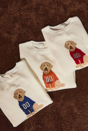 Home Team Game Day Dog Sweater in White Crimson - product photo 4