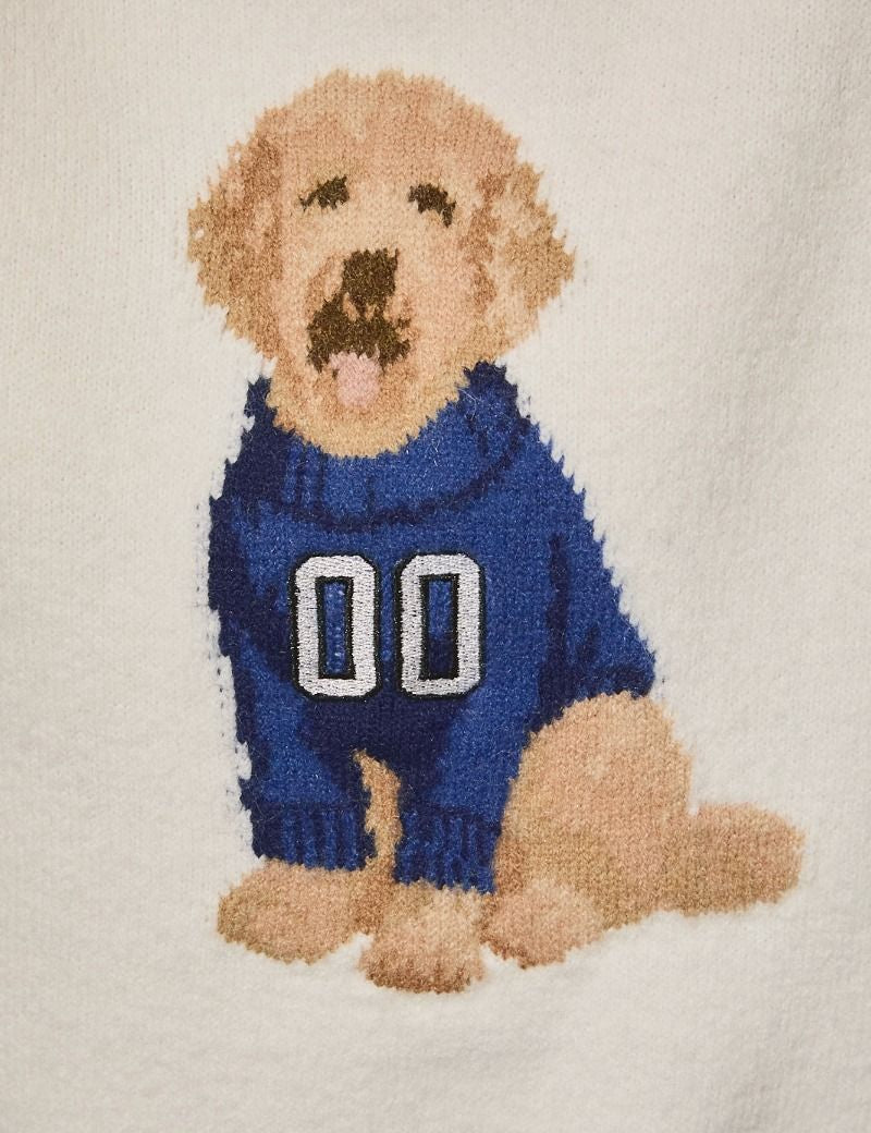 Home Team Game Day Dog Sweater in White Navy - product photo 7