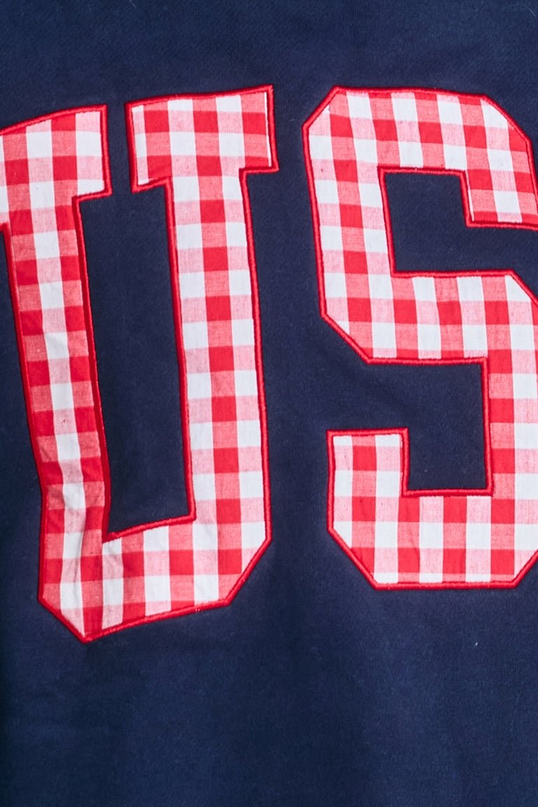 Home Team Gingham Embroidery USA Mock Neck Sweatshirt - Westly