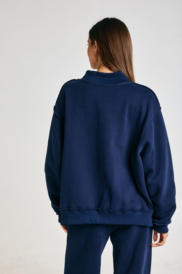 Home Team Gingham Embroidery USA Mock Neck Sweatshirt - Westly
