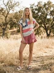 Homegrown American Flag Patch Mineral Wash Sleeveless Pullover - Westly