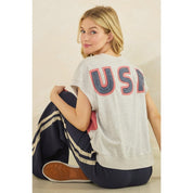 Homegrown American Flag Patch Mineral Wash Sleeveless Pullover - Westly