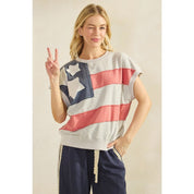 Homegrown American Flag Patch Mineral Wash Sleeveless Pullover - Westly