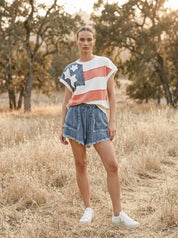 Homegrown American Flag Patch Mineral Wash Sleeveless Pullover - Westly