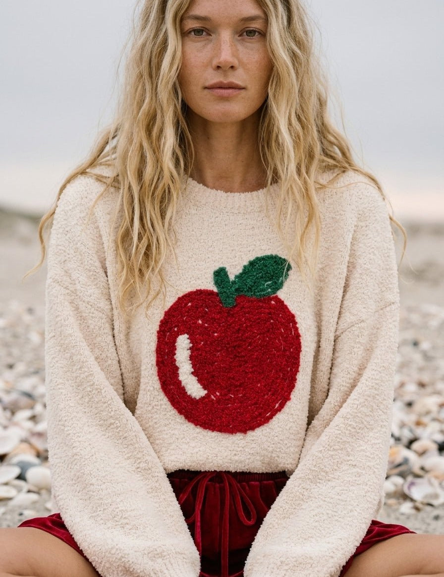 Homegrown Embroidered Apple Sweater - Westly