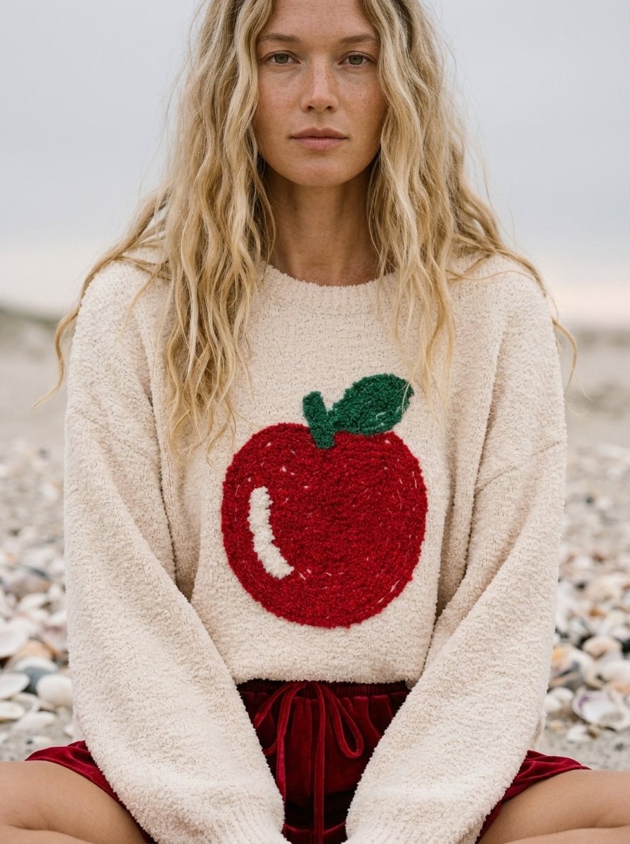 Homegrown Embroidered Apple Sweater - Westly
