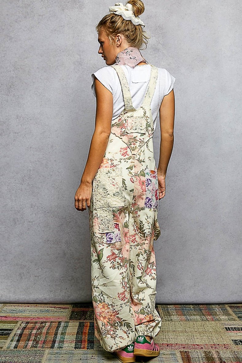 Homestead Printed Lace Patch Overalls - Westly