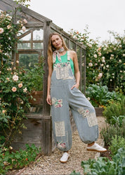 Homestead Printed Lace Patch Overalls - Westly