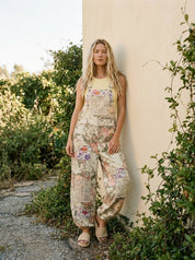 Homestead Printed Lace Patch Overalls - Westly