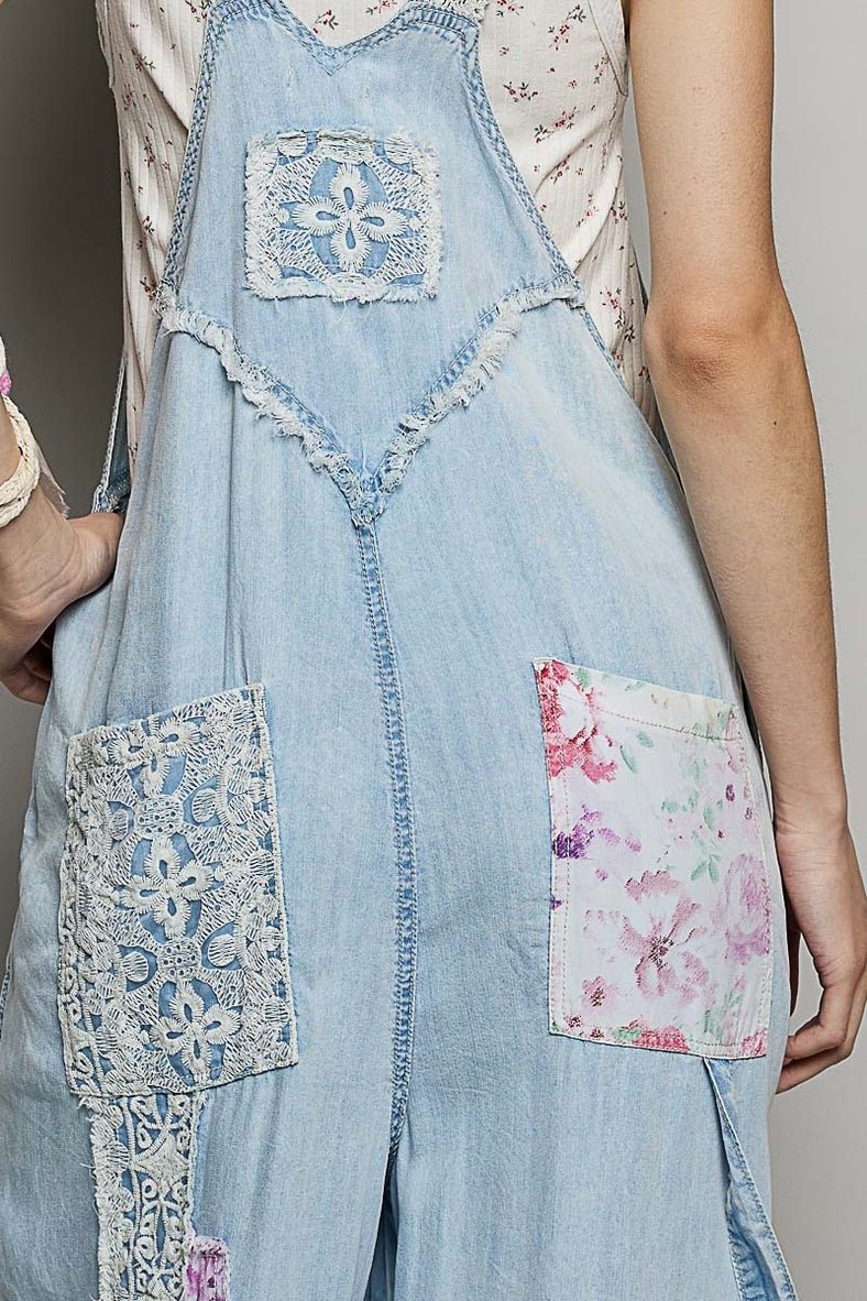 Homestead Printed Lace Patch Overalls - Westly
