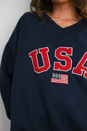 Hometown USA V - Neck Sweatshirt - Westly