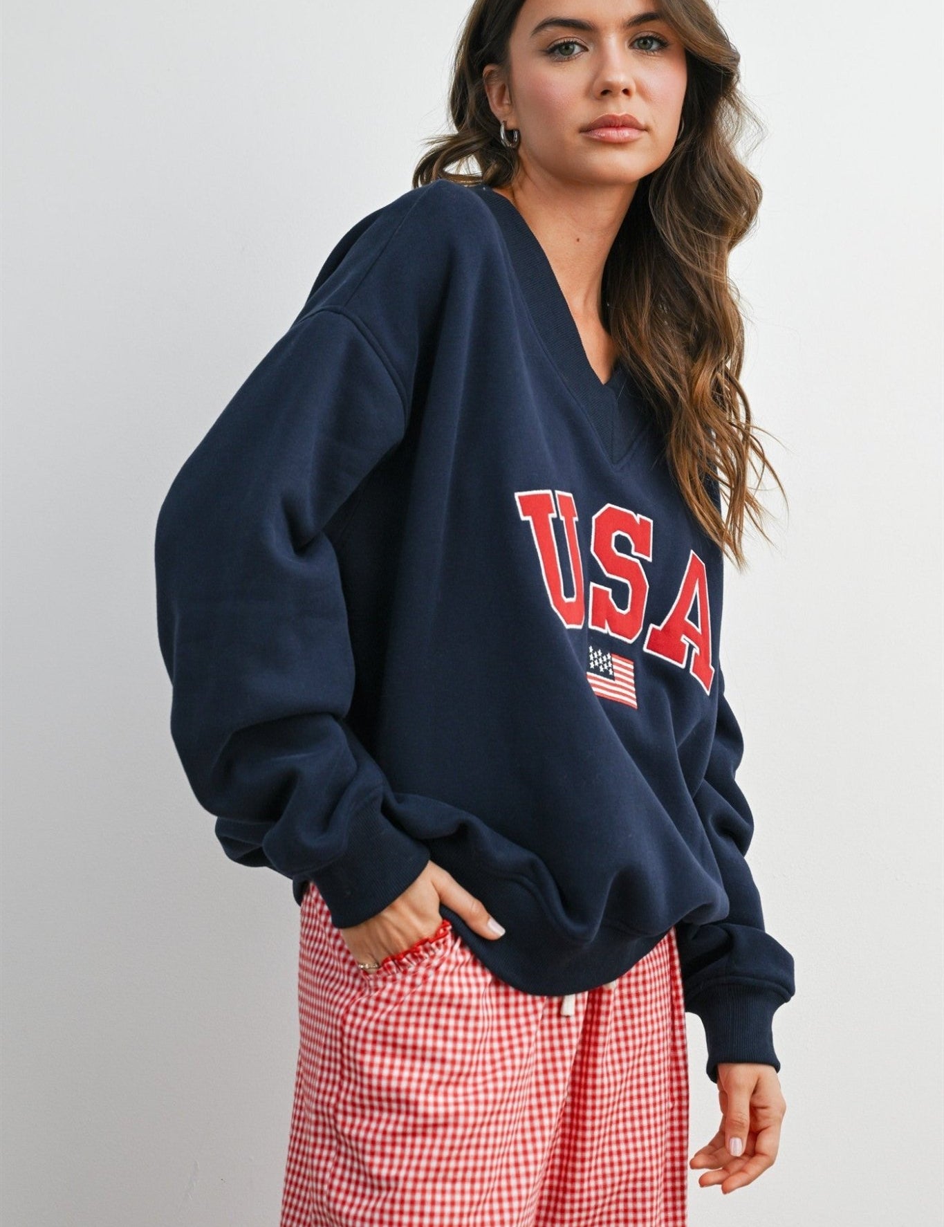 Hometown USA V - Neck Sweatshirt - Westly
