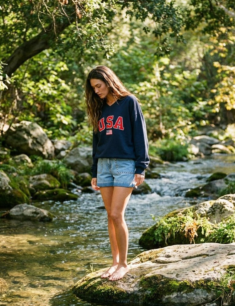 Hometown USA V - Neck Sweatshirt - Westly