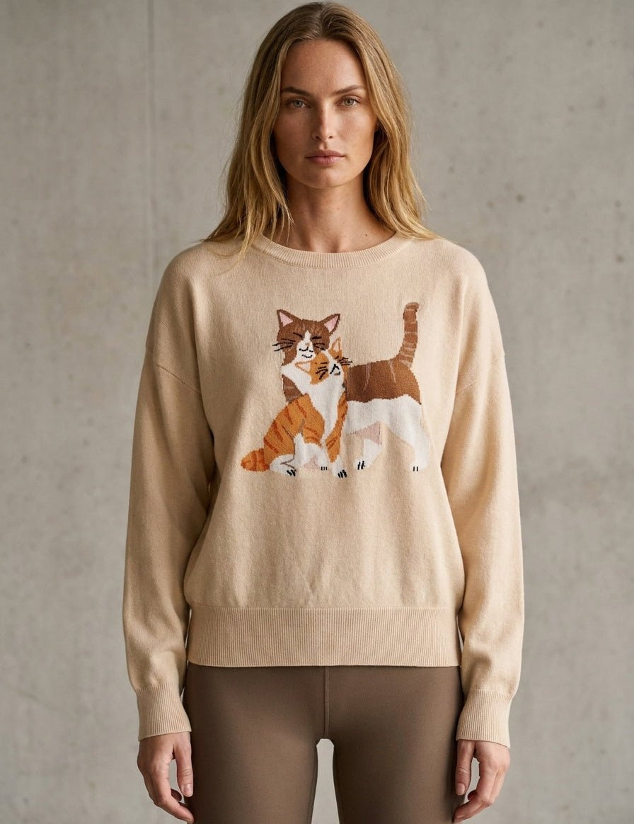 House Cats Graphic Knit Sweater - Westly