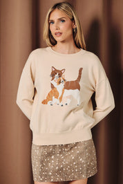 House Cats Graphic Knit Sweater - Westly