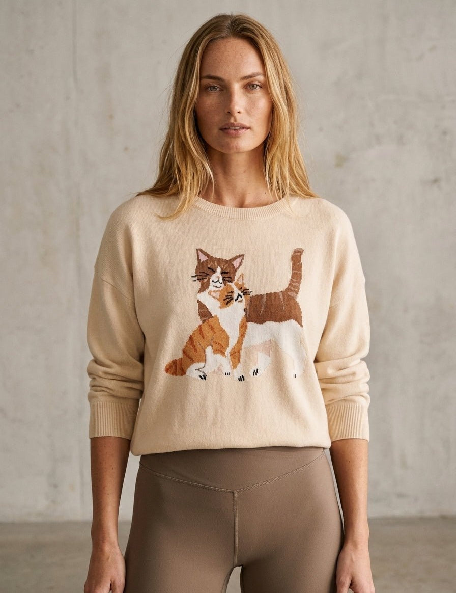 House Cats Graphic Knit Sweater - Westly