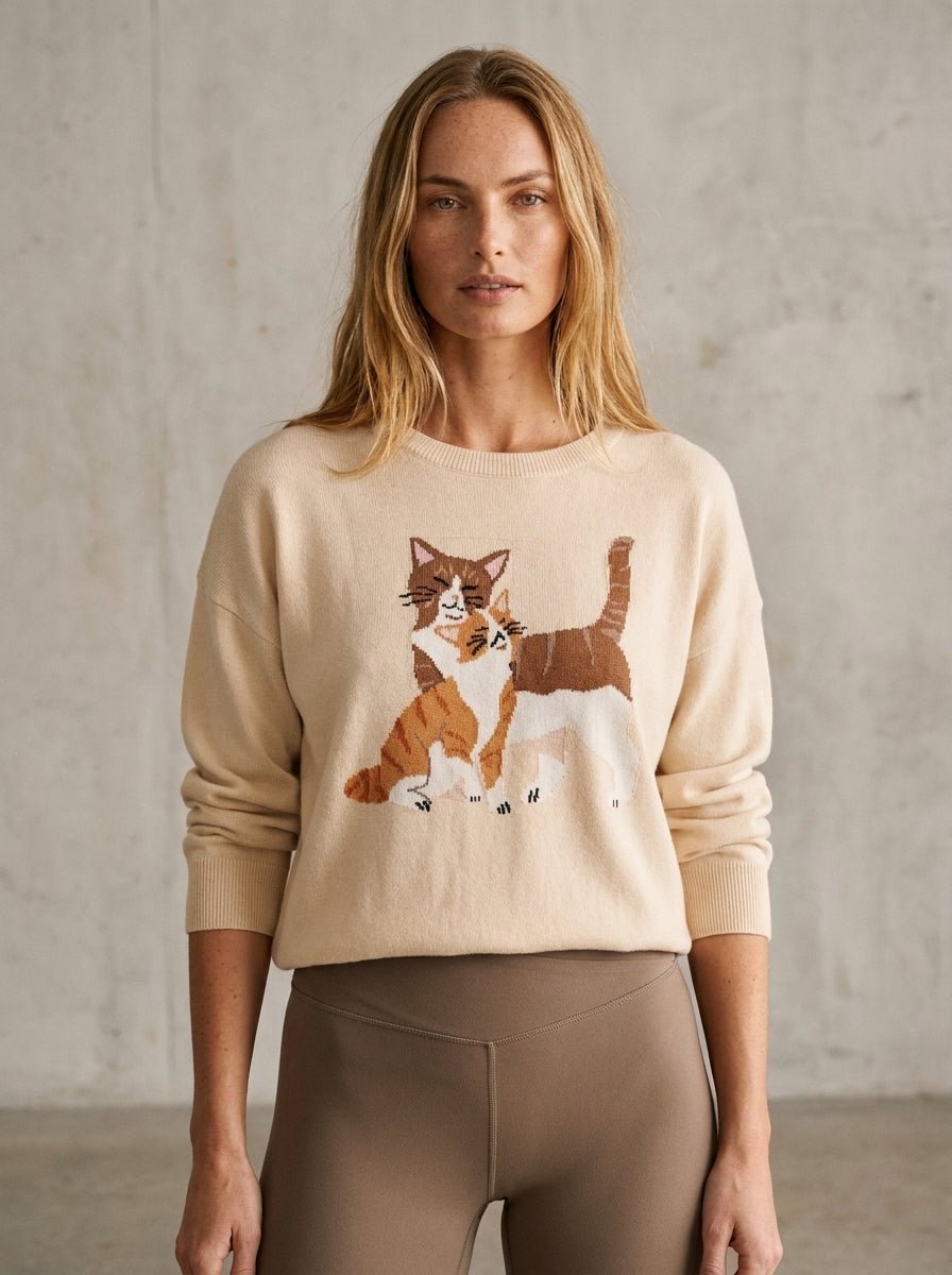 House Cats Graphic Knit Sweater - Westly
