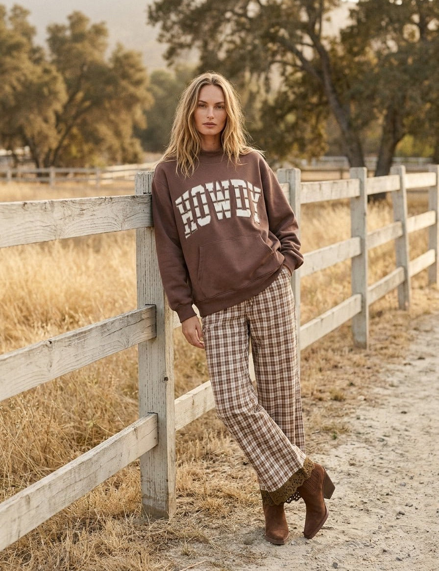 Howdy Applique Mock - Neck Sweatshirt - Westly