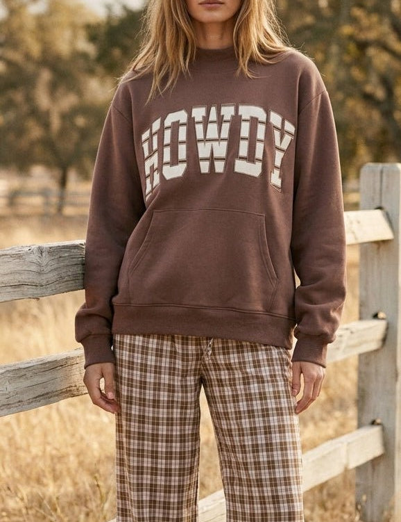 Howdy Applique Mock - Neck Sweatshirt - Westly