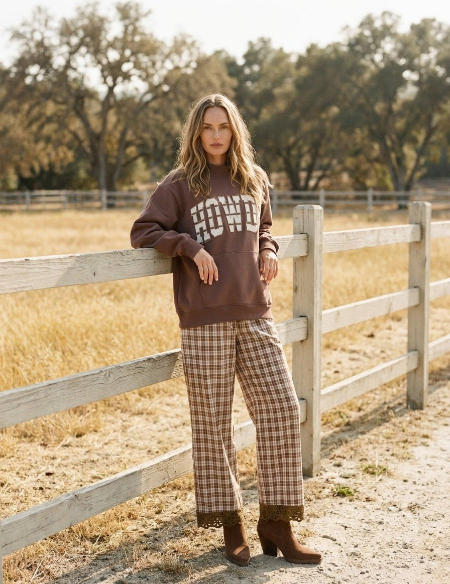 Howdy Applique Mock - Neck Sweatshirt - Westly