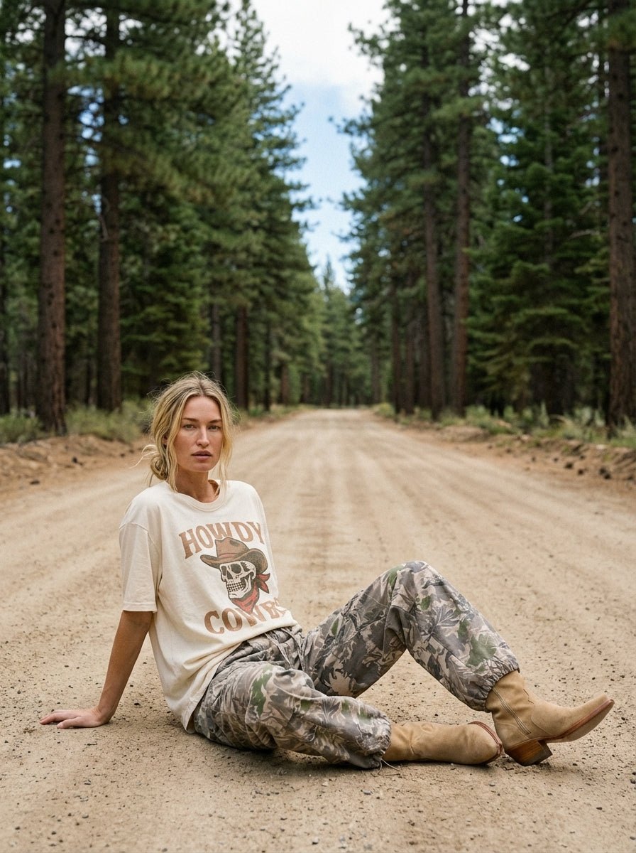Howdy Cowboy Oversized Graphic Tee - Westly