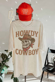 Howdy Cowboy Oversized Graphic Tee - Westly