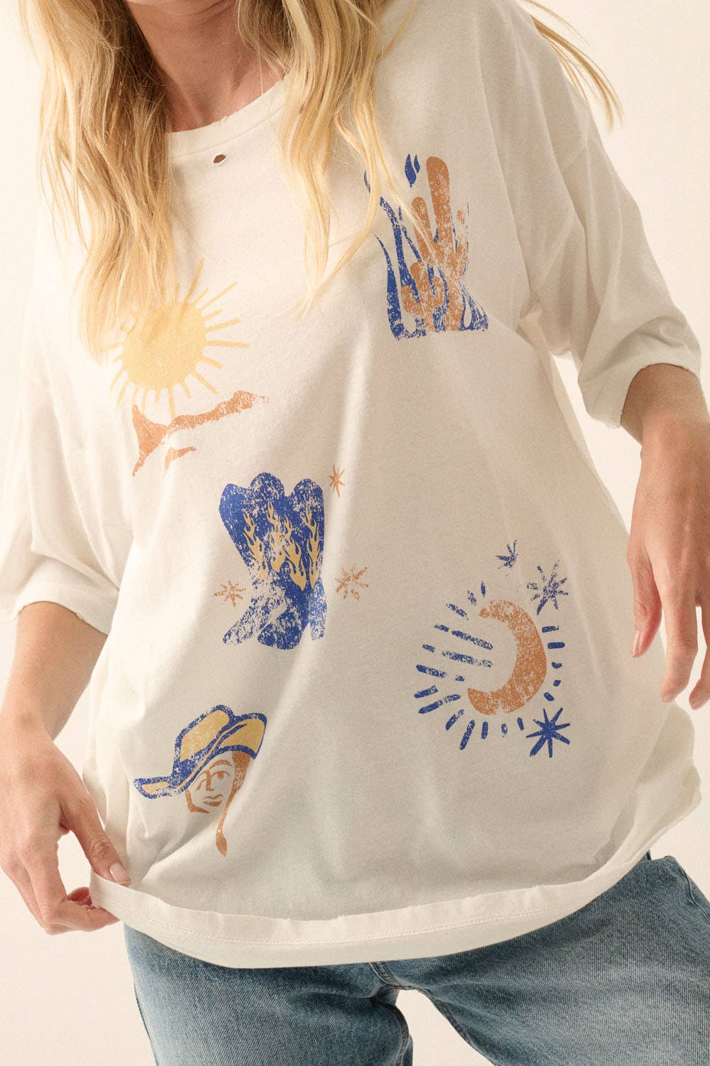 Howdy Do Oversized Graphic Tee - Westly