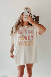 Howdy Smiley Oversized Graphic Tee - Westly