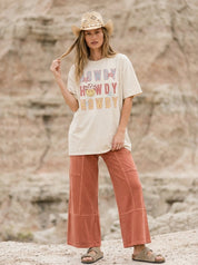 Howdy Smiley Oversized Graphic Tee - Westly