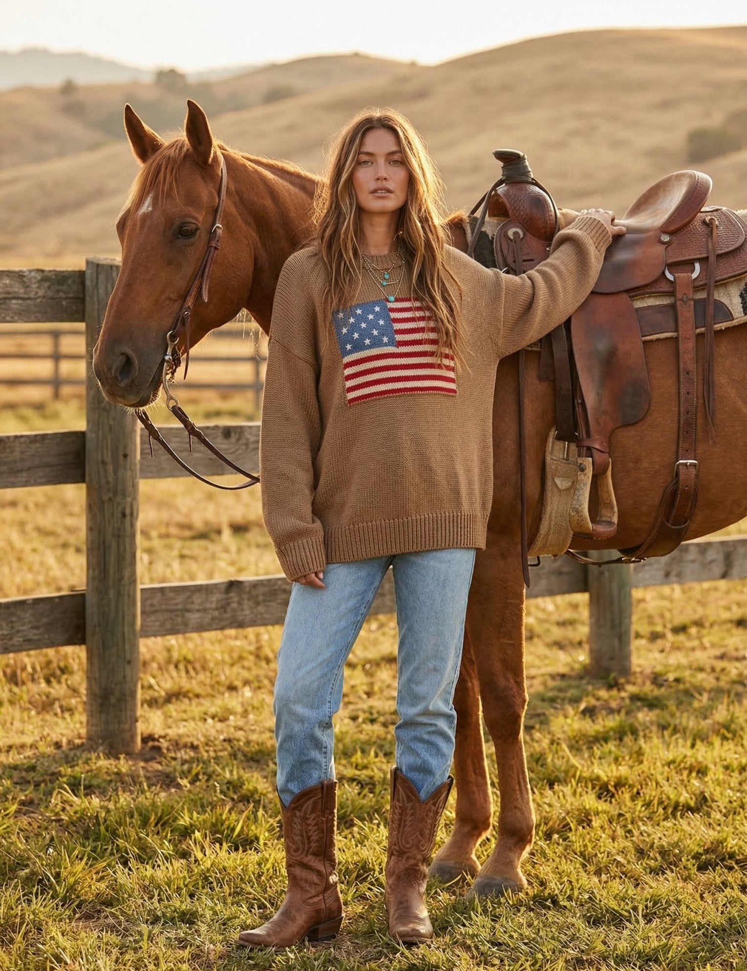 Hudson American Flag Crewneck Sweater - Westly