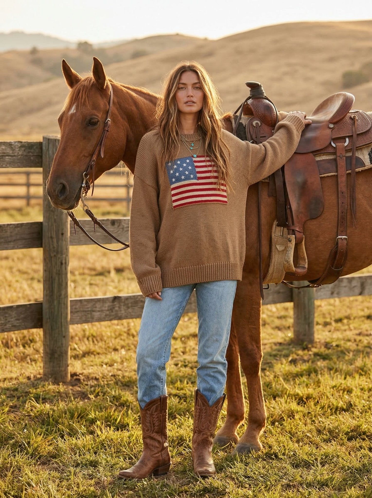 Hudson American Flag Crewneck Sweater - Westly