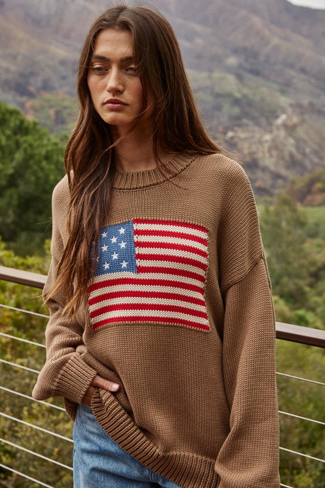 Hudson American Flag Crewneck Sweater - Westly