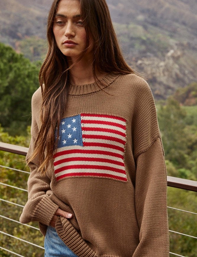 Hudson American Flag Crewneck Sweater - Westly