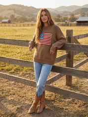 Hudson American Flag Crewneck Sweater - Westly